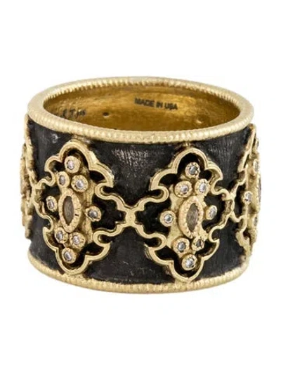 Pre-owned Armenta Sapphire & Diamond Old World Scroll Band In Multicolor