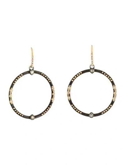 Pre-owned Armenta Sapphire & Diamond Open Circle Drop Earrings In Multi