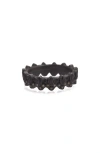 Armenta Silver & Sapphire Stacking Band Ring In Black