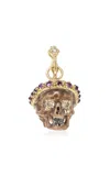 ARMENTA SKULL ENHANCER 14K ROSE GOLD AND STERLING SILVER ENAMEL CHARM