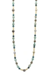 Armenta Tahitian Pearl & Turquoise Beaded Necklace In Yellow Gold