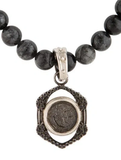 Pre-owned Armenta Tourmalinated Quartz & Sapphire Pendant Necklace, 24", 24" In Multicolor