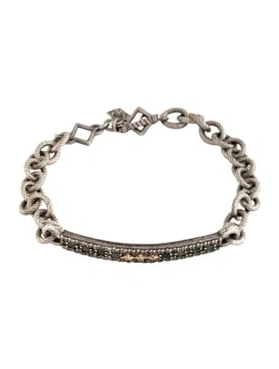 Pre-owned Armenta Tourmaline & Diamond Link Bracelet, 7" In Multicolor