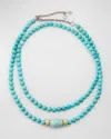 ARMENTA TURQUOISE BEADED NECKLACE, 30-34"L