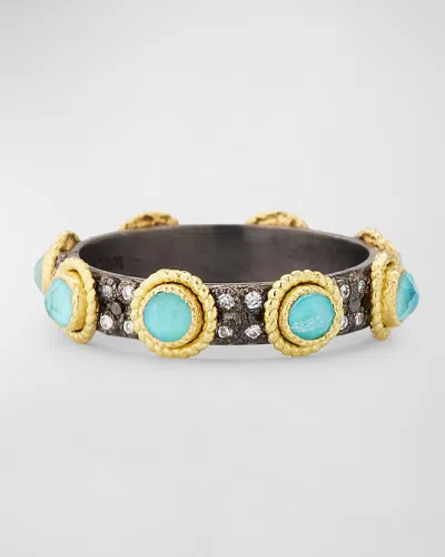 Armenta Turquoise Doublet Stack Band Ring In Gold