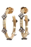 Armenta Two-tone Diamond Hoop Earrings