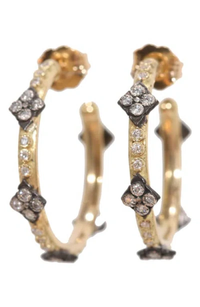 Armenta Two-tone Diamond Hoop Earrings In Silver/gold