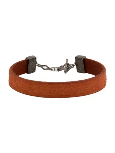 Pre-owned Armenta Two Tone Leather Toggle Bracelet In Multi