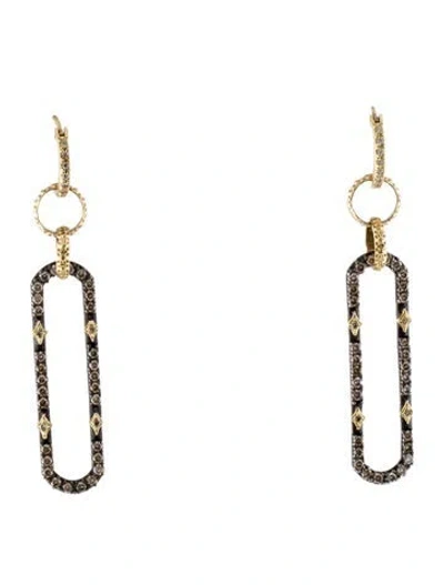 Pre-owned Armenta Two-tone 1.02ctw Diamond Paperclip Drop Earrings In Multi