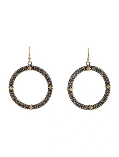 Pre-owned Armenta Two-tone 1.13ctw Diamond Old World Hoop Earrings In Multicolor