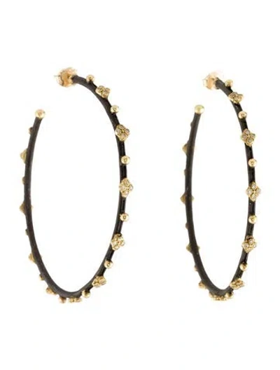 Pre-owned Armenta Two-tone Crivelli, Granulation And Diamond Hoop Earrings In Multi