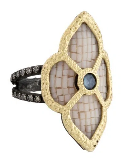 Pre-owned Armenta Two-tone Diamond & Quartz Doublet Cocktail Ring In Multicolor