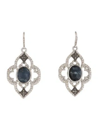 Pre-owned Armenta Two-tone Diamond & Quartz Doublet Drop Earrings In Multi