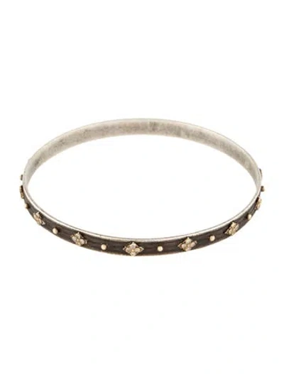 Pre-owned Armenta Two-tone Diamond Bangle Bracelet, 8.25" In Multi