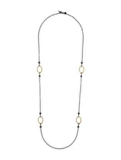 Pre-owned Armenta Two-tone Diamond Station Necklace, 36" In Multi