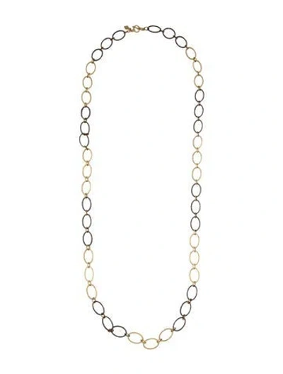 Pre-owned Armenta Two-tone Old World Oval Link Long Necklace, 35" In Multicolor