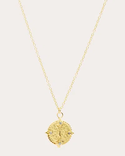 Armenta Women's Coin Medallion 18k Gold Diamond Pendant Necklace In Brown