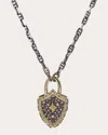 Armenta Women's Diamond & 18k Gold Two-tone Protection Shield Pendant Necklace