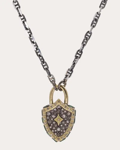 Armenta Women's Diamond & 18k Gold Two-tone Protection Shield Pendant Necklace