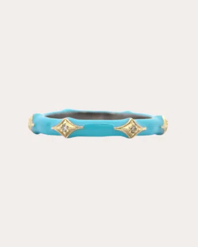 Armenta Women's Diamond & Turquoise Enamel Crivelli Stack Band Ring 18k Gold