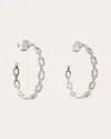 Armenta Women's Diamond & Two-tone 14k Rose Gold Paperclip Hoop Earrings