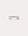 Armenta Women's Diamond & White Enamel Crivelli Stack Band Ring 18k Gold
