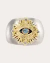 Armenta Women's Evil Eye Sterling Silver 18k Gold Spinel And Diamond Ring