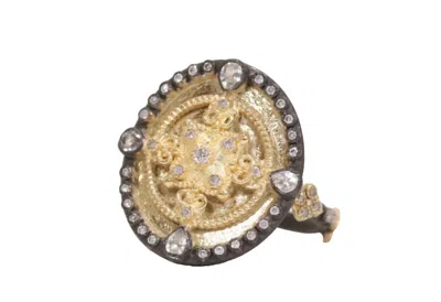 Armenta Women's Heraldry Small Oval Shield Ring In 18k Yellow Gold