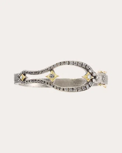 Armenta Women's Horseshoe Sterling Silver 18k Gold Diamond Bracelet