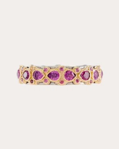 Armenta Women's Lacy 18k Gold Sterling Silver Rhodolite Stackable Ring In Purple