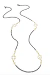 Armenta Women's Old World Heraldry Scroll Station Cable Chain Necklace In Yellow Gold And Black In Multi