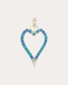 Armenta Women's Open Heart Sterling Silver 18k Gold Topaz And Opal Pendant In Blue