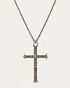 ARMENTA WOMEN'S PAVÉ FLORIATED CROSS PENDANT NECKLACE