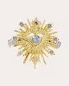 Armenta Women's Radiating Heart Sterling Silver 18k Gold Spinel And Diamond Ring