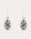 Armenta Women's Shield Sterling Silver 18k Gold Tourmaline And Diamond Earrings In Green