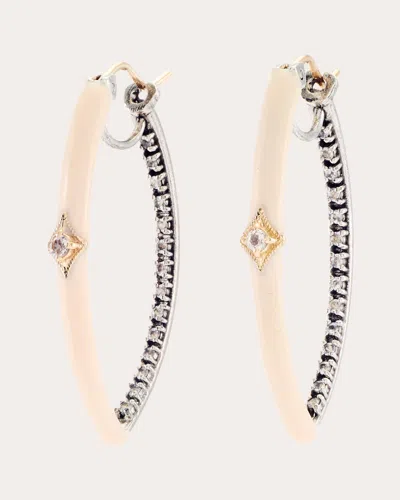 Armenta Women's Small Star Sterling Silver 14k Gold Enamel And Morganite Hoop Earrings In Pink