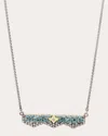 Armenta Women's Sterling Silver 18k Gold Aquamarine And Diamond Bar Necklace In Metallic