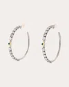 Armenta Women's Sterling Silver 18k Gold Moonstone And Spinel Hoop Earrings In Metallic