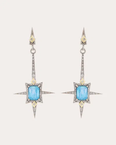 Armenta Women's Sterling Silver 18k Gold Opal And Diamond Earrings In Blue