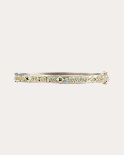 Armenta Women's Sterling Silver 18k Gold Topaz And Aquamarine Bracelet In Blue