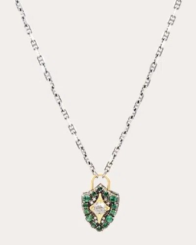 Armenta Women's Tourmaline & Diamond Padlock Pendant Necklace
