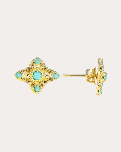 Armenta Crivelli 18k Yellow Gold Turquoise Earrings