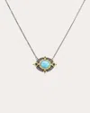 ARMENTA WOMEN'S TURQUOISE OVAL EAST-WEST PENDANT NECKLACE