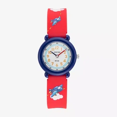 Armitron Kids' Boys Red Strap Watch 27-1005nrd In Black