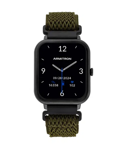 Armitron Connect Eclipse Dark Green Woven Elastic Smartwatch, 45mm