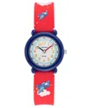 Armitron Kid's Quartz Cream Big Red Airplane Watch, 31mm In Red,navy