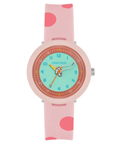 Armitron Kid's Quartz Dottie Pink Silicone Watch, 30mm