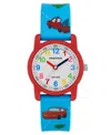 Armitron Kid's Quartz Playtime Blue And Red Cars Watch, 30mm In Light Blue,red