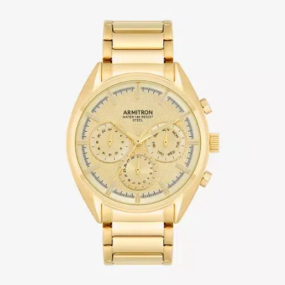 Armitron Mens Gold Tone Stainless Steel Bracelet Watch 20/5555chgp In Transparent