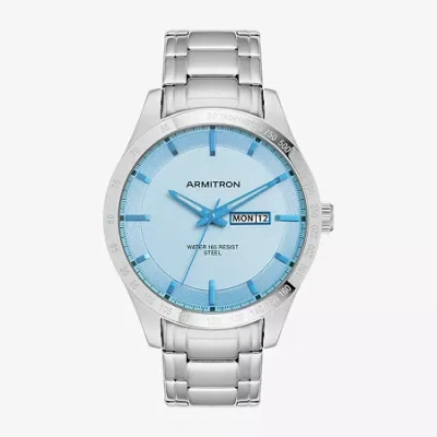Armitron Mens Silver Tone Stainless Steel Bracelet Watch 20-5174lbsv